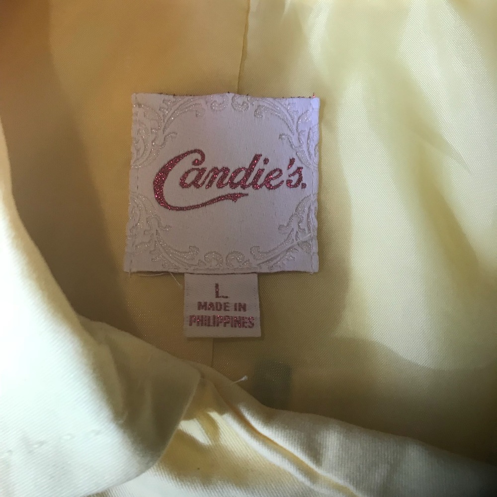 ❌SOLD❌Candie’s Pale Yellow Swing/Trench Coat - Picture 4 of 5